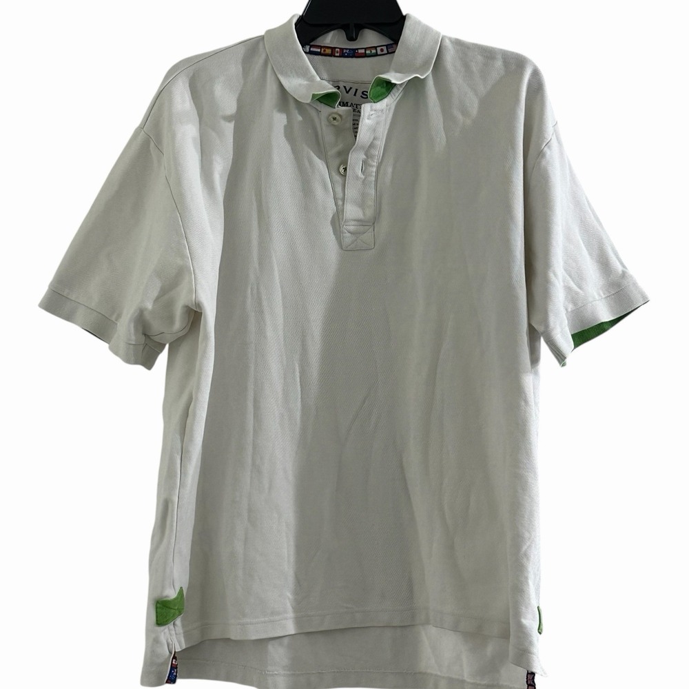 Orvis Ultimate Travel Gear Polo‎ Shirt L White Trim Cotton